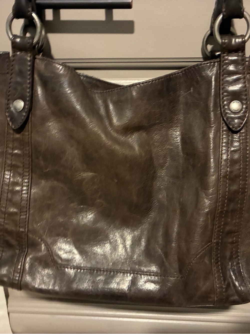 Frye Dark Brown Leather Shoulder Bag